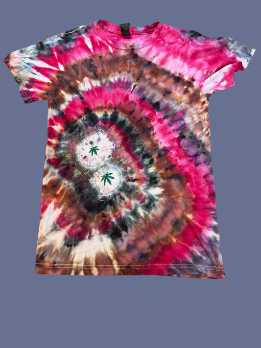 Short sleeve t-shirt XS Painted Cannabis leaf